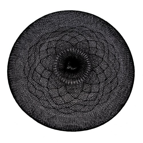 Față de masă Mandala negru, 38 cm