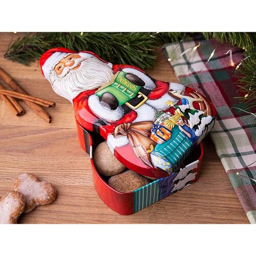 Altom Santa Claus fémdoboz kekszhez és mézeskalácshoz 23 x 13 cm