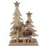 Vánoční dřevěná dekorace Jeleni pod vánočními stromy hnědá, 15,5 x 3,5 x 21 cm