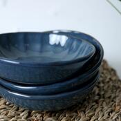 Set mit 6 Steingutschalen Laguna 12 cm, dunkelblau