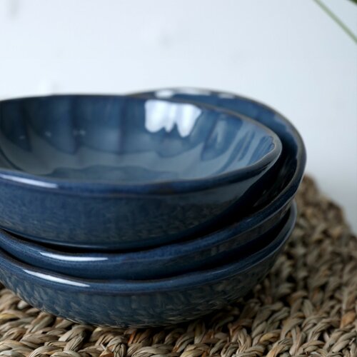 Set de 6 boluri din ceramică Laguna 12 cm,albastru închis