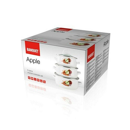 Banquet APPLE 6-częściowy zestaw emaliowanych nacz