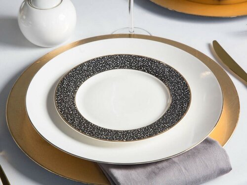 Altom 6-dielna sada dezertných tanierov Granit 20 cm, čierna