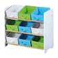 Kesper 17716 Raft pentru copii cu 9 cutii dinmaterial textil Alb , 65 x 60 x 30 cm