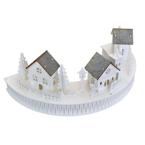 Lesnata LED-dekorativni element Vesnička skostelíkom, 40 x 14 x 20 cm, polkrog