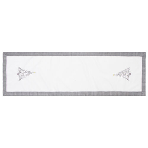 Karácsonyfa Ornamentum asztali futó szürke, 40 x 140 cm