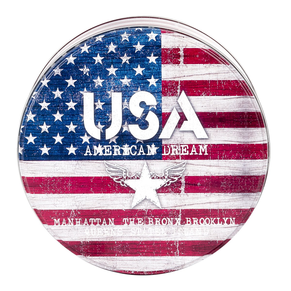 Plechová dóza USA,