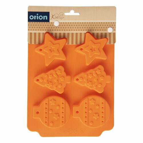 Orion Silikonska forma Božični okraski, 17 x 23cm, oranžna