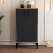 Skrinka na topánky Prag Walnut and Anthracite