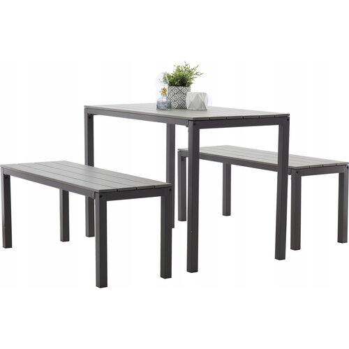 Set de mobilier de grădină Garden gri, 3 piese