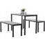 Set mobilier de grădină Garden gri, 3 buc
