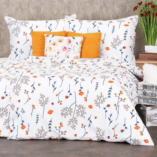 Lenjerie de pat 4Home Floret, din bumbac alb, 140 x 220 cm, 70 x 90 cm