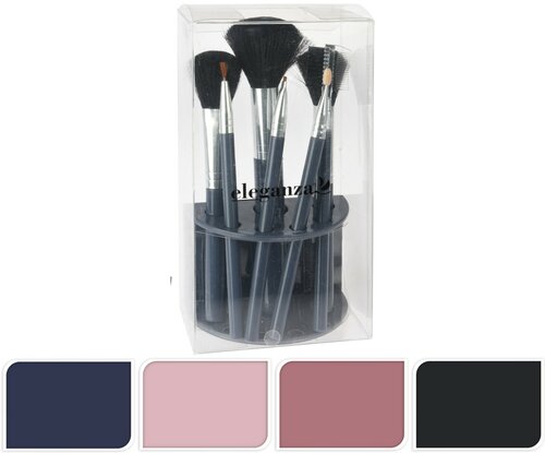 Set pensule pentru machiaj Eleganza, 7 buc., mix de culori