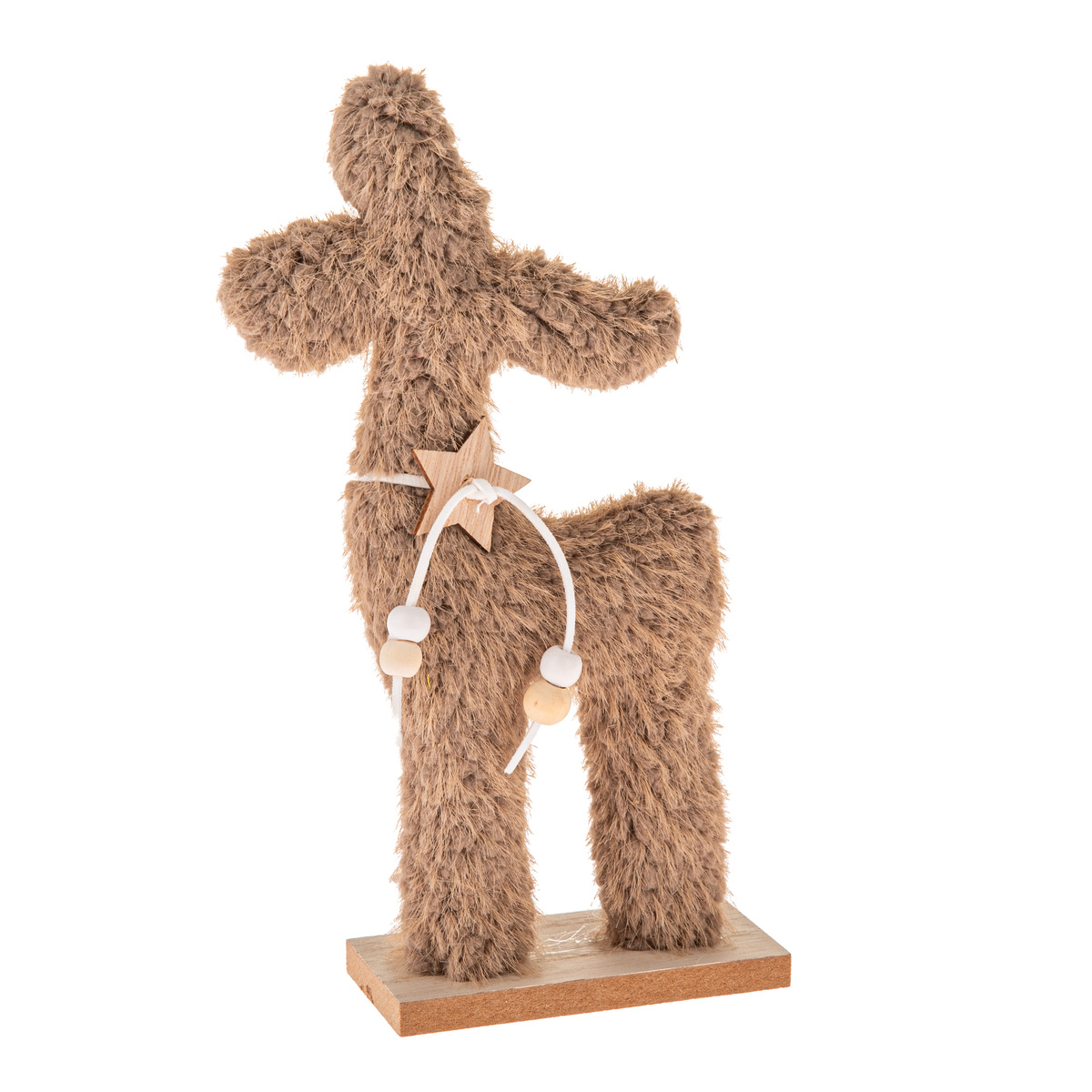 Vianočná dekorácia Textilný sobík 23 cm, chlpatý fleece