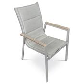 Autronic Záhradná stolička, hliník, textil, sivá,AZ C-S1110 GREY
