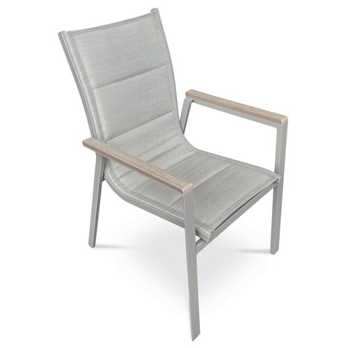 Autronic Scaun de grădină, aluminiu, textil, gri,AZ C-S1110 GREY