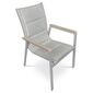 Autronic Scaun de grădină, aluminiu, textil, gri,AZ C-S1110 GREY