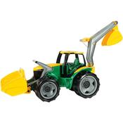 Tractor Lena, cu lamă și excavator, 65 cm, verde-galben