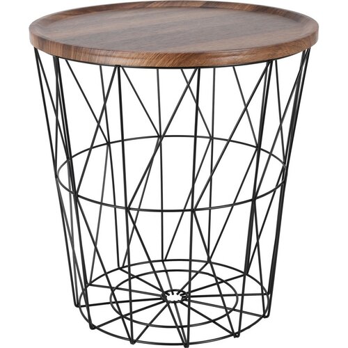 Stołek z blatem z płyty MDF 37 x 39 cm, czarny