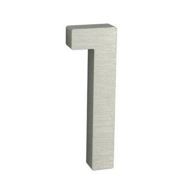 Alumínium 1-es házszám, 3D, köszörült felület