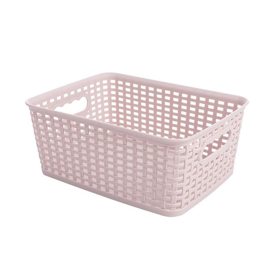Obdĺžnikový košík RATTAN CLASSIC 4,5 l, ružová
