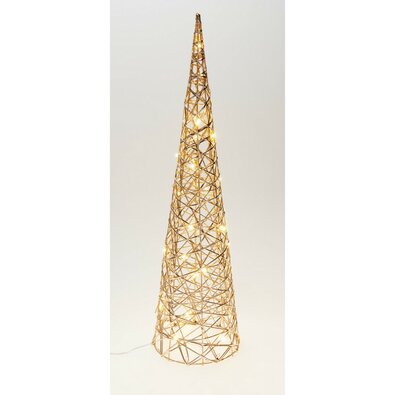Vánoční svítící kužel Champagne, 60 x 16 cm, 30micro LED, na baterie