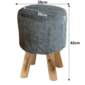 Hocker Alpia grau, 28 x 28 x 42 cm