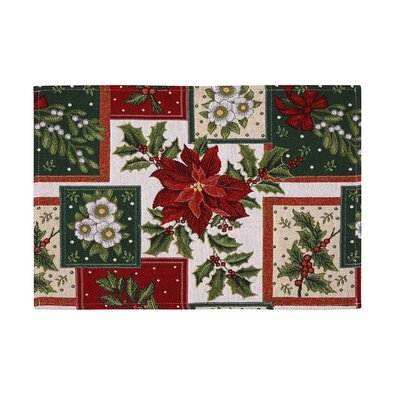 Poinsettie gobelin terítő 32 x 48 cm