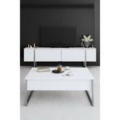 Măsuță de cafea Luxe White and Silver