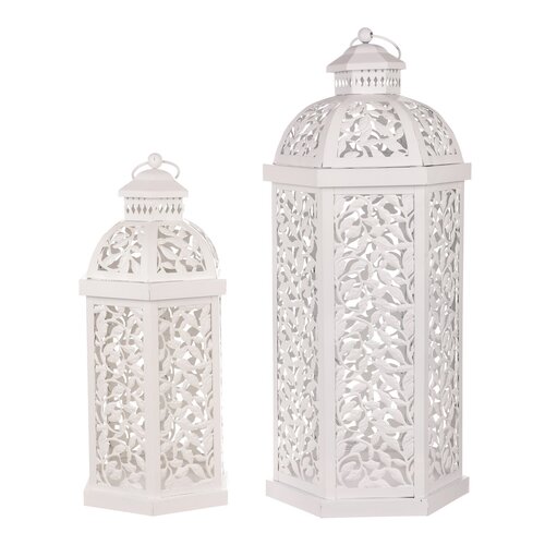 Set felinare din metal Romantic, 2 buc.