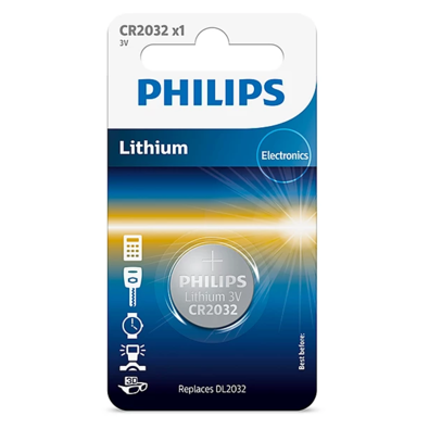 Baterie Philips CR2032 3 V, baterie buton litiu