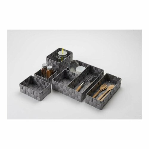 Compactor Úložný organizér do zásuvky S TEX, 12 x 12 x 7 cm, šedá