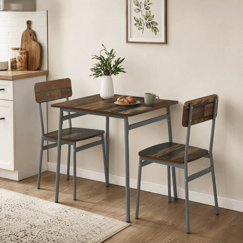 Jídelní set pro 2 osoby CORE Old Wood, šedá konstrukce