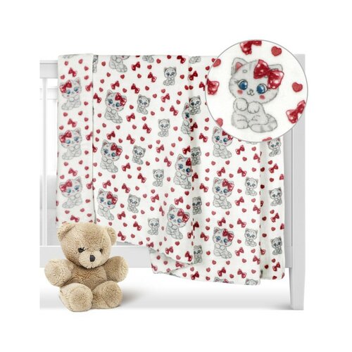 Bellatex Dětská přikrývka Kočička růžová, 100 x 150 cm