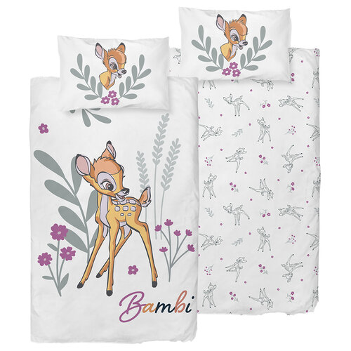 Pościel dziecięca do łóżeczka Bambi KwiatowyŚwiat, 100 x 135 cm, 40 x 60 cm