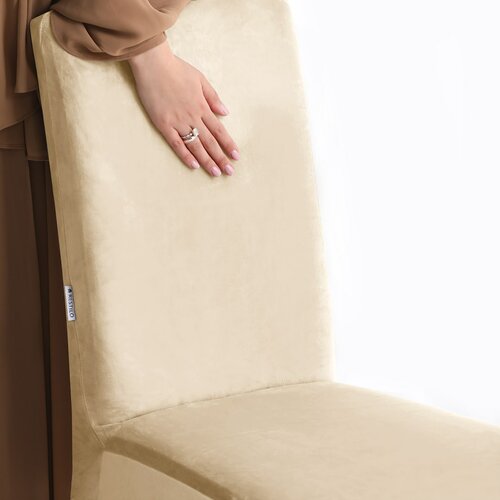 Restilo Stuhlbezug Sento hellbeige, 48 x 48 x 58 +10 cm, 6er-Set