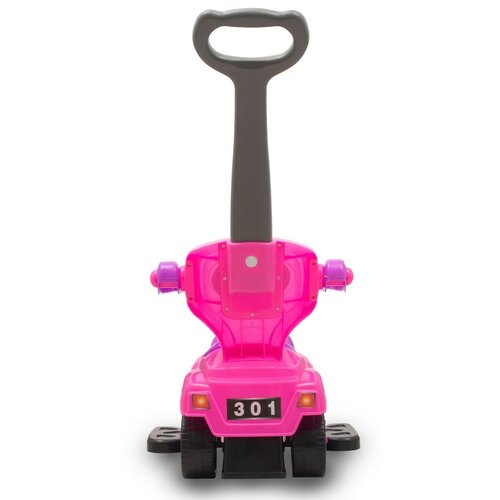 Baby Mix Detské odrážadlo s vodiacou tyčou 3v1 Mega Car, ružová