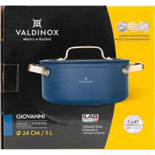 Valdinox Kastról s pokrievkou Giovanni 24 cm, 5,0l