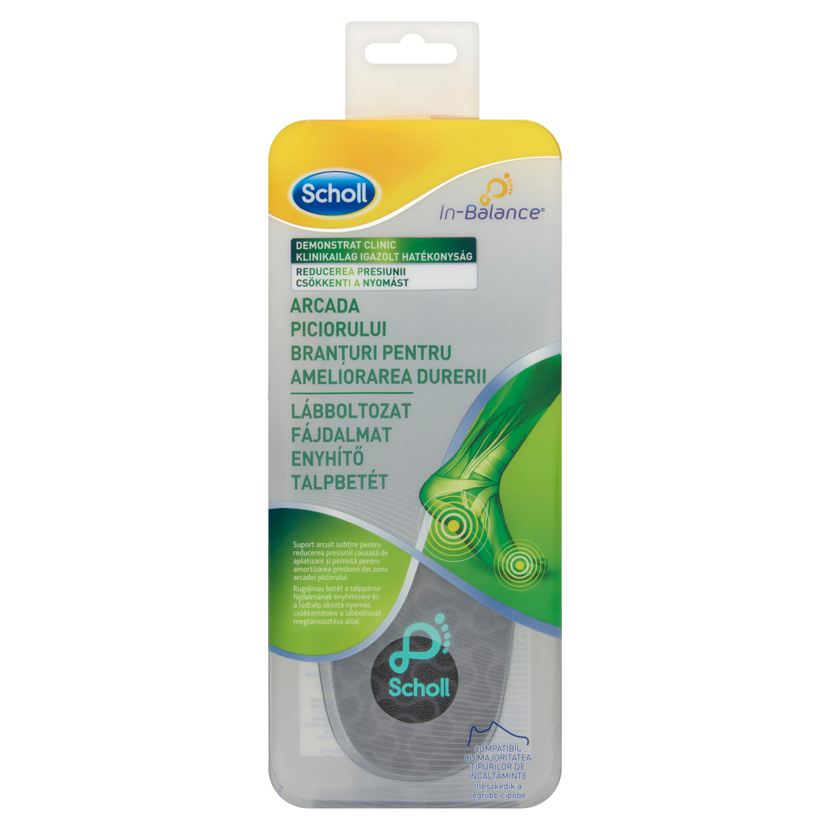 Scholl In-Balance talpbetét boltívfájdalomra, M, M
