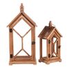 Set de felinare din lemn Vilche 2 buc, maro