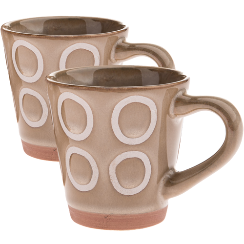 Zestaw 2 ceramicznych kubków Kroužky 100 ml,beżowy