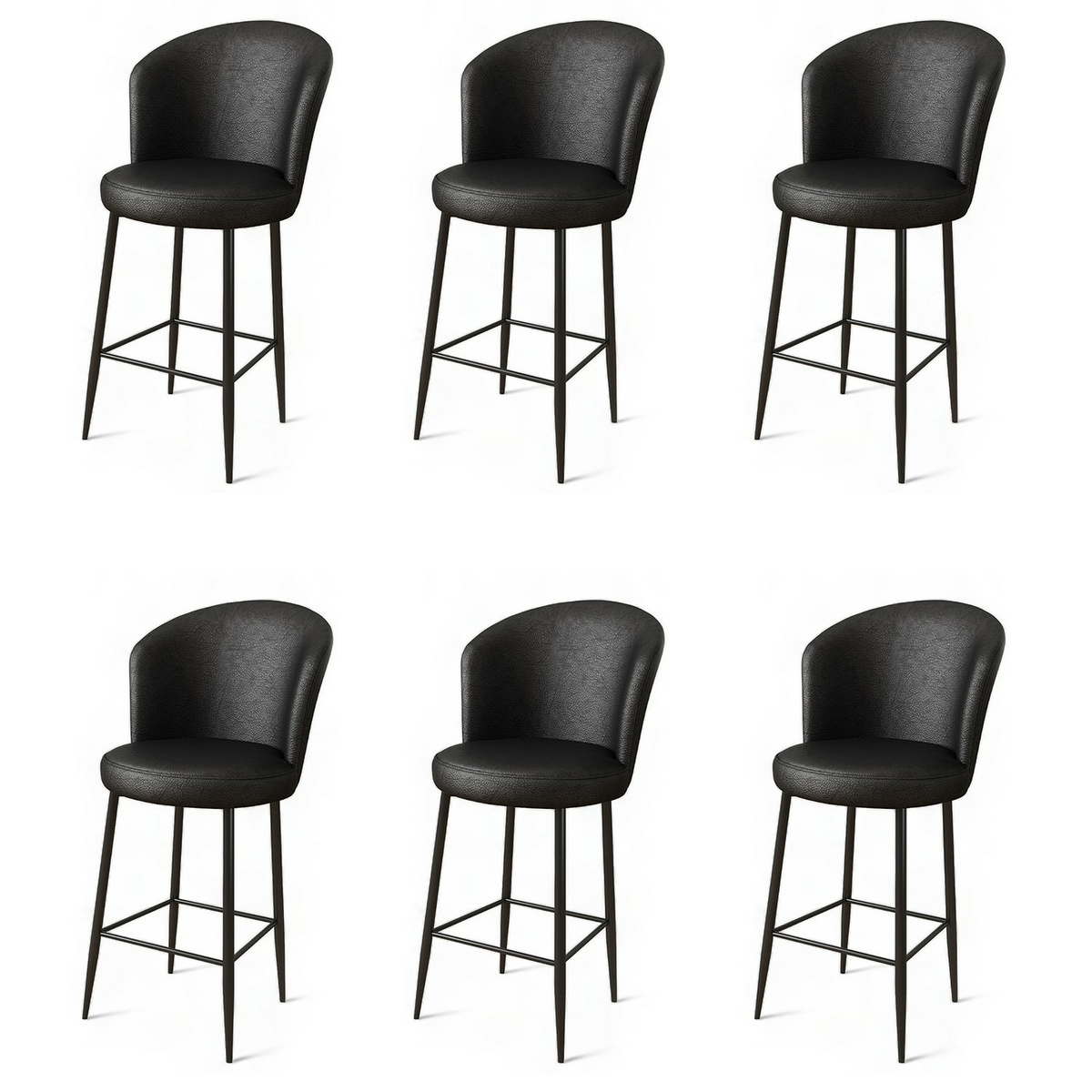Set de scaune de bar Uras Black, 6 buc., 6 buc.