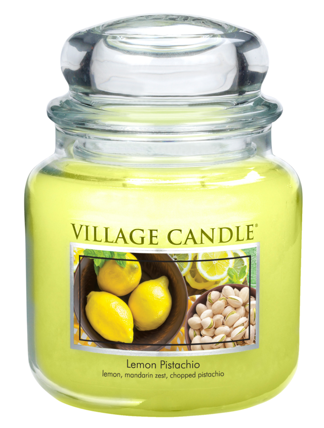 Village Candle Vonná svíčka ve skle, Citrón a pistácie, Lemon Pistachio, 397 g, 397 g