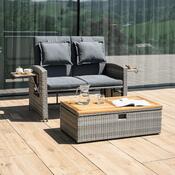 Garten-Rattansofa MALORY, grau/natur