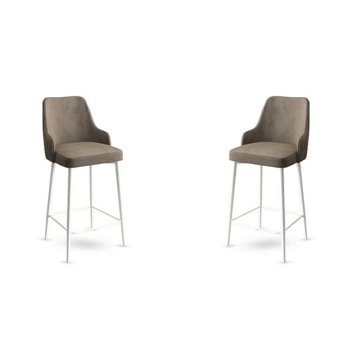 Barstuhl-Set Enox Cappuccino and White, 2 Stück