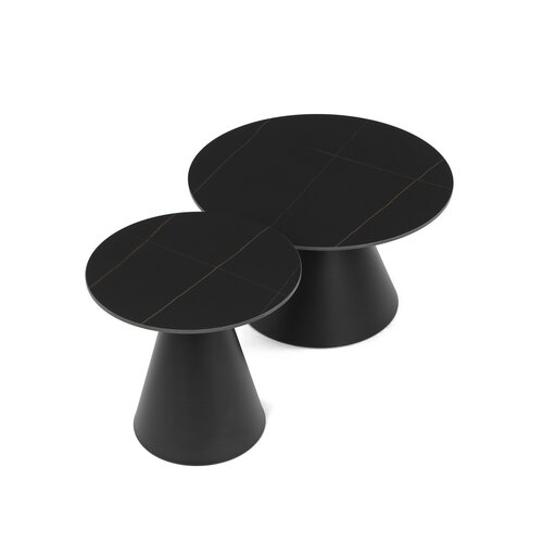 Beistelltisch-Set F4118 BK, Marmor, 2 Stück