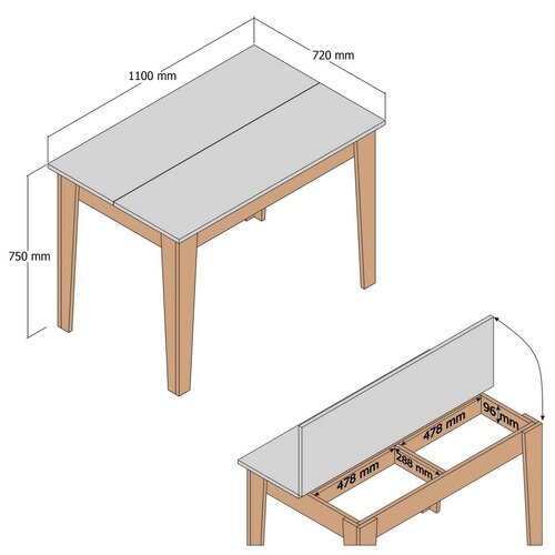 Masă de sufragerie Kiev White and Walnut