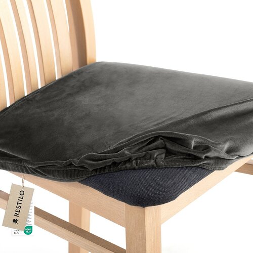 Restilo Spannbezug für Stuhlsitz Sento dunkelgrau, 40 x 40 + 5 cm