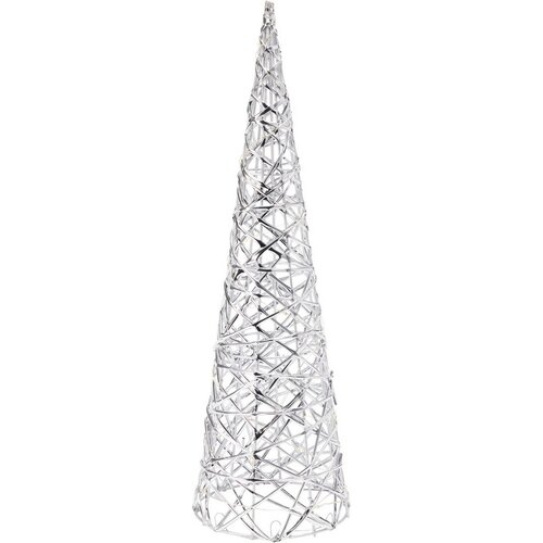 Świąteczny stożek świetlny Silver, 60 x 16 cm, 30 diod mikro LED, na baterie