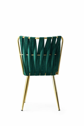 Esszimmerstuhl-Set Kusakli Green and Gold, 2 Stück